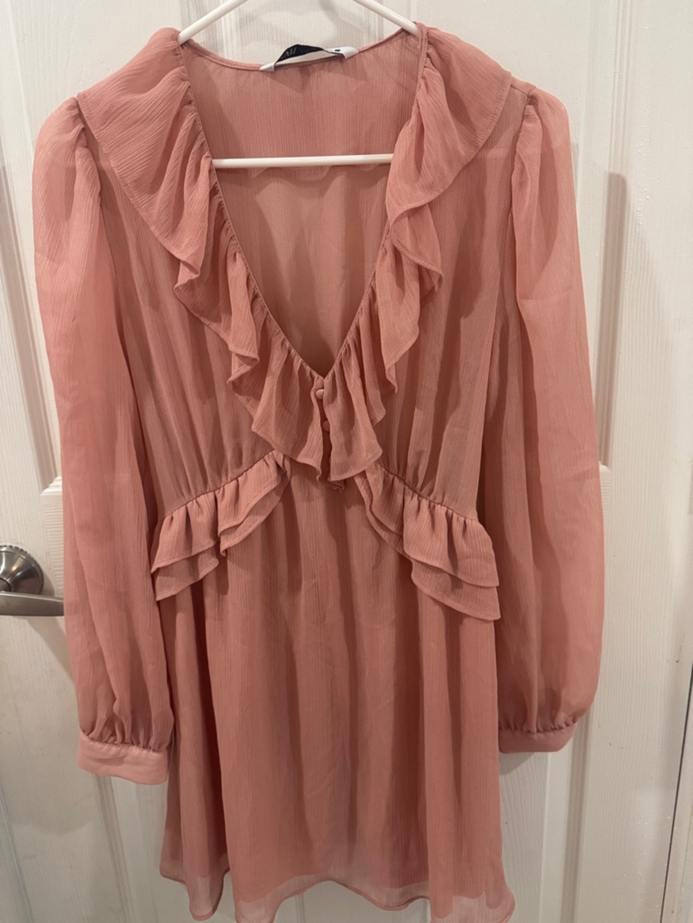Zara Blush Pink Pleated Dress